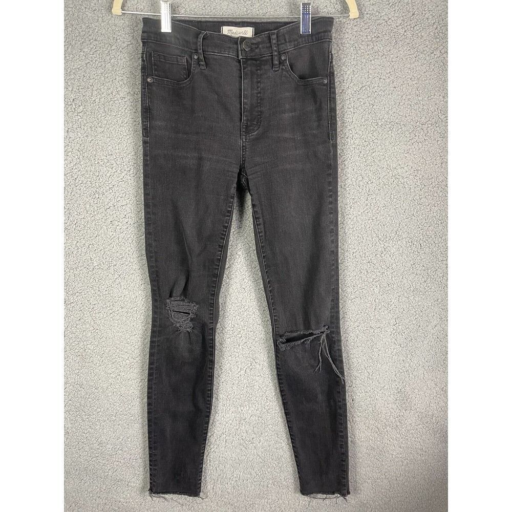 Madewell Womens Jeans 9" High Rise Skinny Skinny Black Size 26T 26 Tall